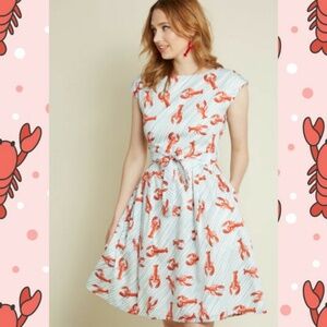 NWT ~ Palava "Beatrice" Lobster Print Dress ~ Size 10